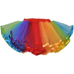 Women's Short Vintage Ballet Bubble Puffy Tutu Petticoat Skirt Pink Watermelon F
